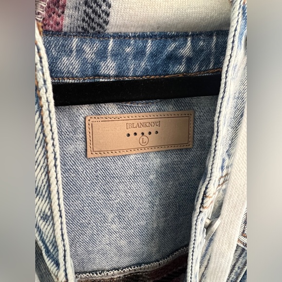 BLANKNYC Blank NYC Denim & Plaid Fleece / Flannel Hooded Jacket Size Large - Picture 2 of 12